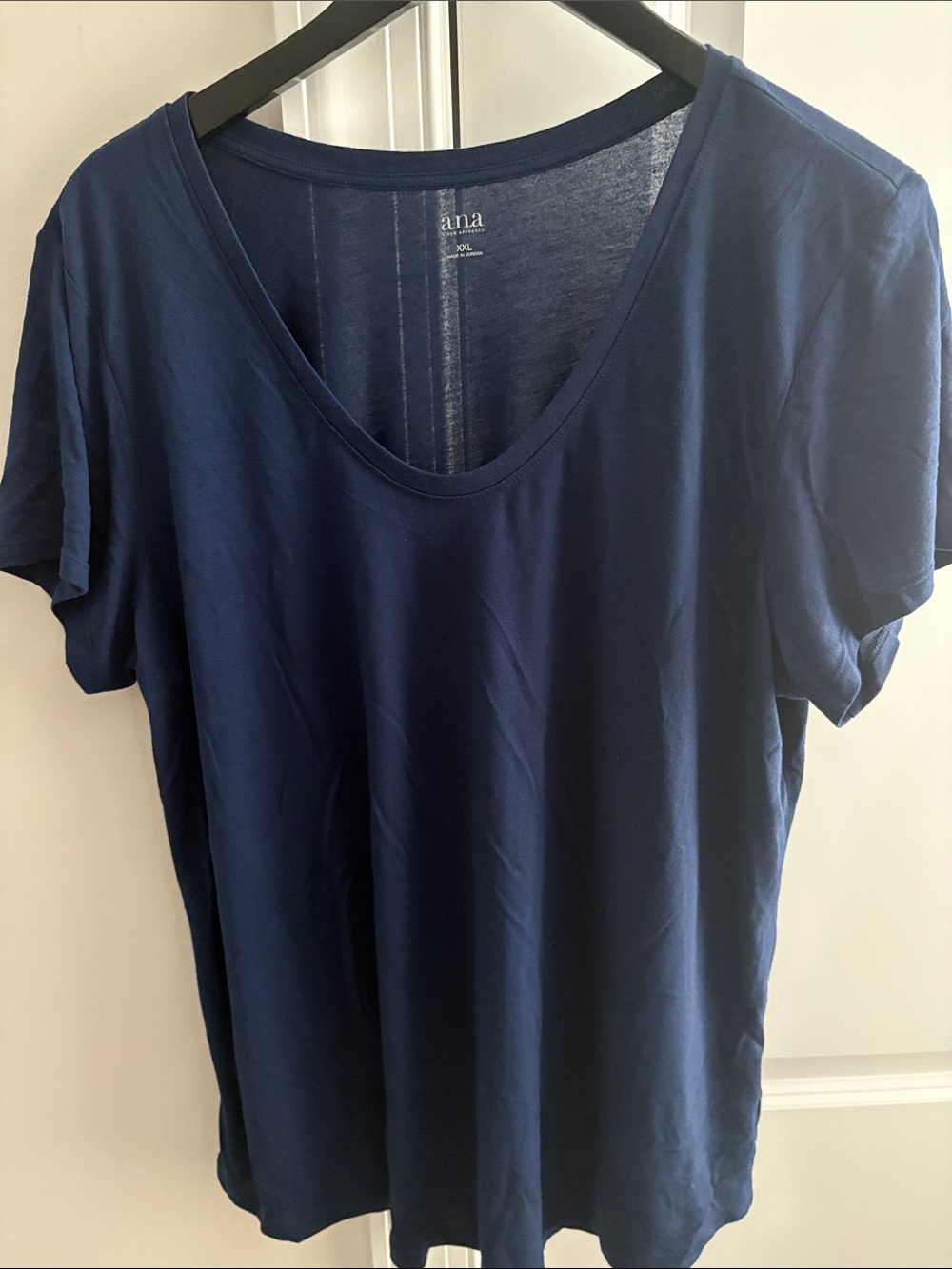 Anna Navy Scoop Neck Short Sleeve Tee